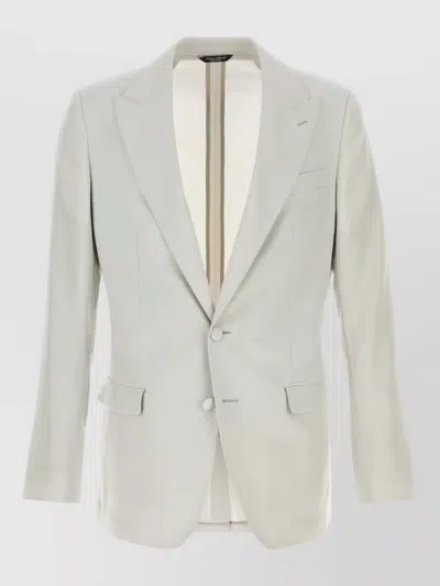 Dolce & Gabbana Wool Blazer Single Breasted Notch Lapel In White