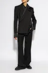 Dolce & Gabbana Wrap Design Wool-blend Blazer In Black