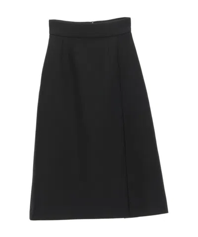 Dolce & Gabbana Wool-blend A-line Skirt In Black