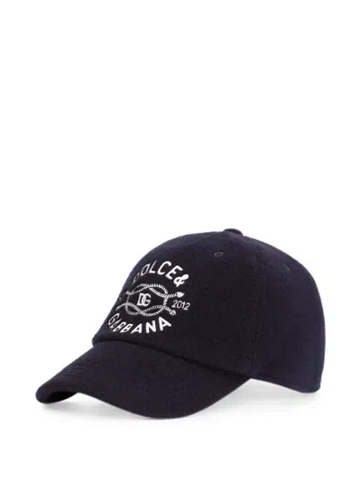 Dolce & Gabbana Kids' Wool Blend Baseball Hat In Blue