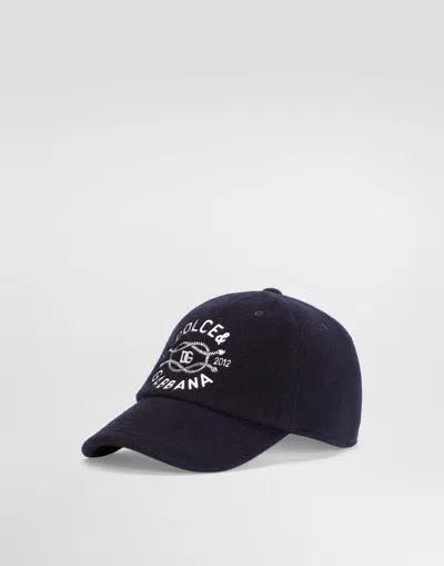 Dolce & Gabbana Kids' Wool Blend Baseball Hat In Blue