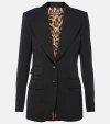 Dolce & Gabbana Gabardine Turlington Jacket With Top-stitching In Black