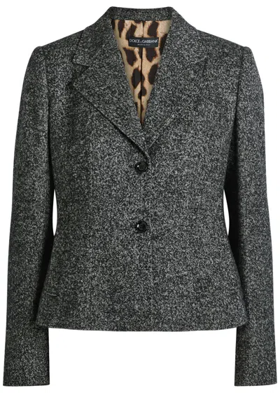 Dolce & Gabbana Wool-blend Blazer In Gray