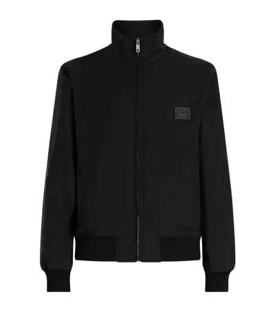 DOLCE & GABBANA WOOL-BLEND CANVAS ZIP-UP JACKET