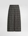 Dolce & Gabbana Wool Blend Check Skirt In Gray