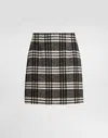 Dolce & Gabbana Wool Blend Check Skirt In Multi