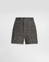 Dolce & Gabbana Herringbone Tweed Shorts In Gray