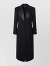 Dolce & Gabbana Wool Blend Coat Featuring Satin Trim