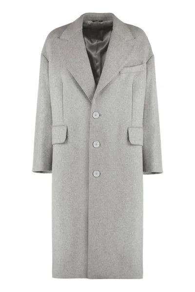 Dolce & Gabbana Wool Blend Coat Back Vent In Gray