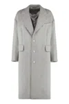 Dolce & Gabbana Oversize Single-breasted Wool-blend Coat In Grey