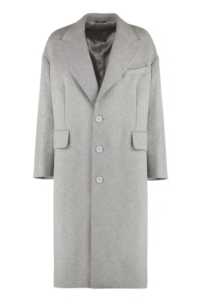 Dolce & Gabbana Wool Blend Coat In Grey