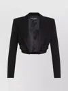 Dolce & Gabbana Womens Nero Cropped Tuxedo Wool-blend Twill Blazer In Black