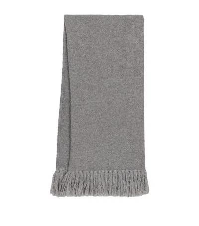 Dolce & Gabbana Fringed Knitted Scarf In Gray