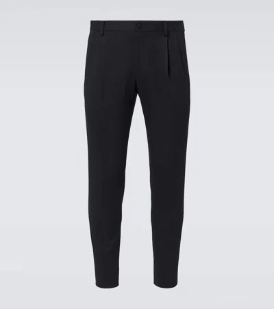 Dolce & Gabbana Wool-blend Gabardine Tuxedo Pants In Black