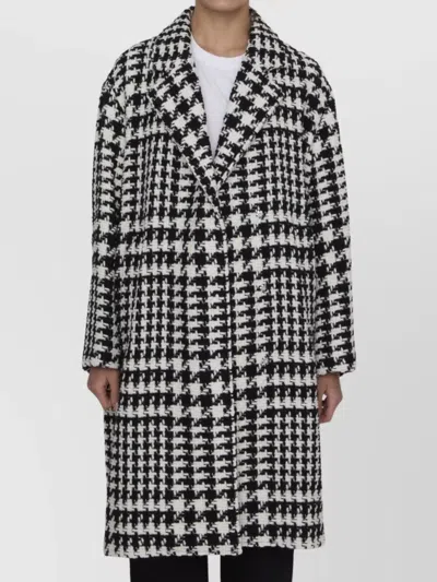 DOLCE & GABBANA WOOL BLEND HOUNDSTOOTH COAT