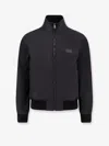 Dolce & Gabbana Zip-up Bomber Jacket With Logo Patch In Black