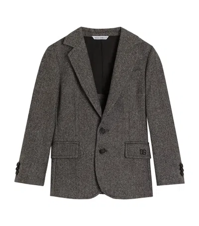 Dolce & Gabbana Kids' Wool-blend Jacket In Black
