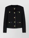 Dolce & Gabbana Jeweled Button Boucle Jacket In Black