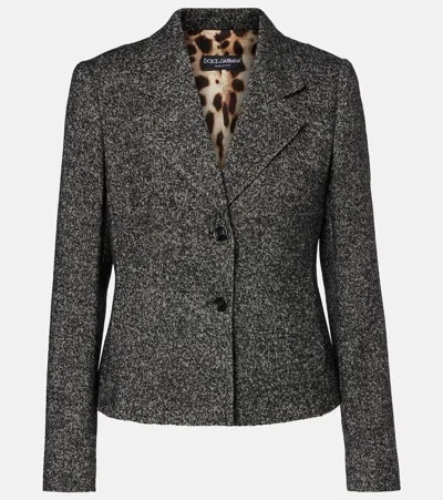 Dolce & Gabbana Wool-blend Jacket In Gray