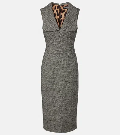 DOLCE & GABBANA WOOL-BLEND MIDI DRESS