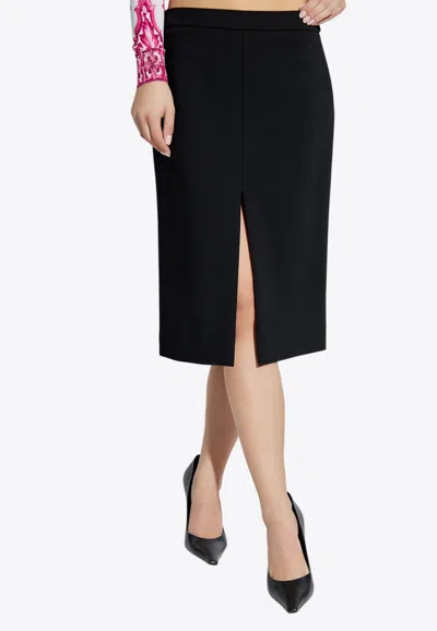Dolce & Gabbana Wool-blend Midi Pencil Skirt In Black
