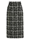 Dolce & Gabbana Wool Blend Midi Skirt With Tweed Pattern