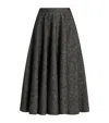 Dolce & Gabbana Midi Circle Skirt In A Dotted Wool Blend Dolce E Gabbana In Black