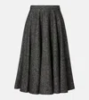 Dolce & Gabbana Midi Circle Skirt In A Dotted Wool Blend In Gray