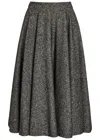 Dolce & Gabbana Midi Circle Skirt In A Dotted Wool Blend In Gray