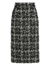 Dolce & Gabbana Wool Blend Midi Skirt In Gray