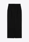 Dolce & Gabbana Black Gabardine Wool Pencil Skirt In Black