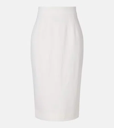Dolce & Gabbana Wool-blend Pencil Skirt In White