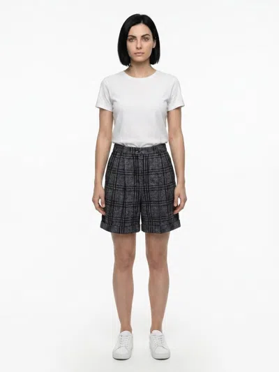 Dolce & Gabbana Wool Blend Plaid Shorts In Gray