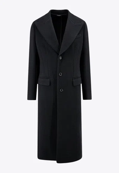 DOLCE & GABBANA WOOL-BLEND SINGLE-BREASTED COAT