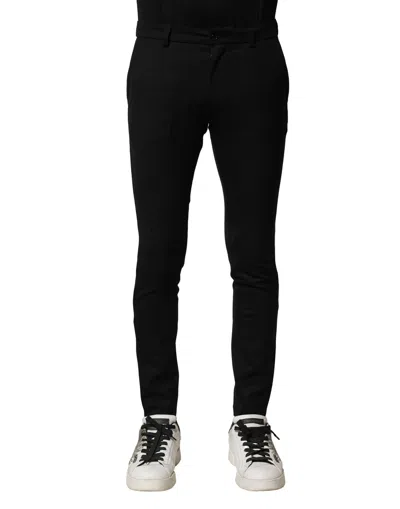 Dolce & Gabbana Wool Blend Skinny Trousers In Black