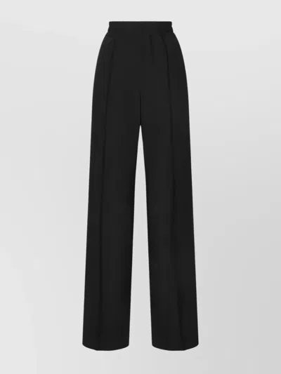 Dolce & Gabbana Wool Blend Straight-leg Trousers In Black