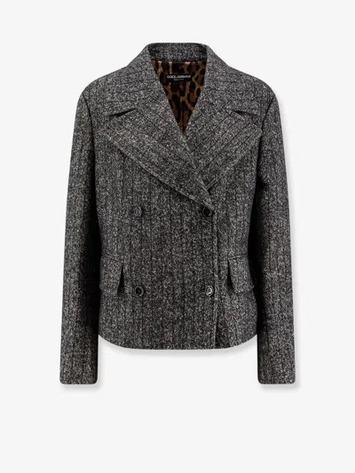 DOLCE & GABBANA WOOL BLEND STRIPED DOUBLE-BREASTED BLAZER