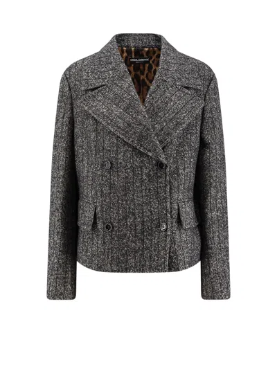 DOLCE & GABBANA WOOL BLEND STRIPED DOUBLE-BREASTED BLAZER
