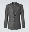 Dolce & Gabbana Grey Single-breasted Jacket With Peak Revers In Wool Stretch Man In Grey