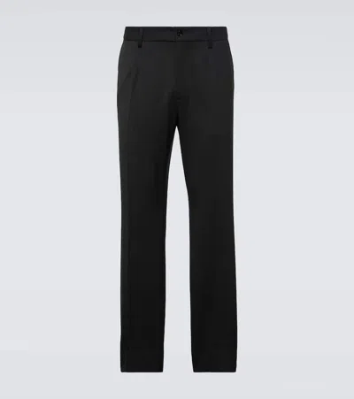 Dolce & Gabbana Wool-blend Straight Pants In Black