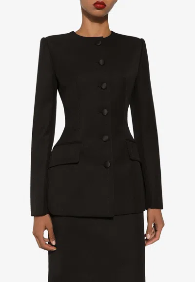DOLCE & GABBANA WOOL-BLEND TAILORED JACKET