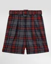 Dolce & Gabbana Wool Blend Tartan Bermuda Shorts In Multi