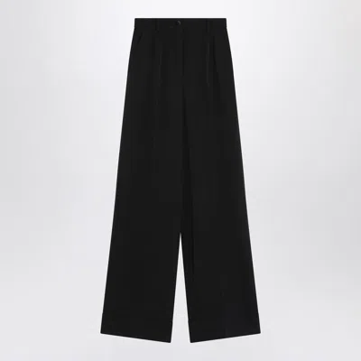Dolce & Gabbana Wool-blend Trousers In Black