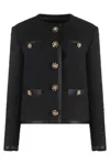 Dolce & Gabbana Jeweled Button Boucle Jacket In Black