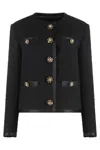 Dolce & Gabbana Jeweled Button Boucle Jacket In Black