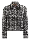 Dolce & Gabbana Cropped Tweed Jacket Front Pockets In Black