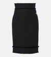 Dolce & Gabbana Wool-blend Tweed Pencil Skirt In Black
