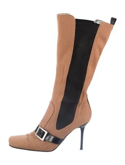 Pre-owned Dolce & Gabbana Wool Boots In Black/neutrals