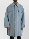 Dolce & Gabbana Light Blue Wool Button Trench Coat Jacket In Blue