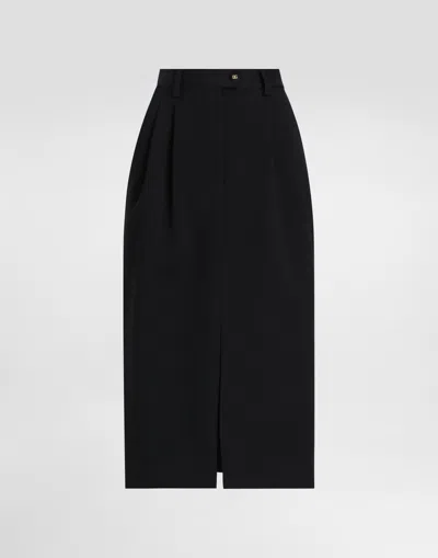 DOLCE & GABBANA WOOL CALF-LENGTH PENCIL SKIRT